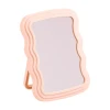 New type of plastic makeup mirror for desktop students, movable with stand, foldable and hanging, single-sided mirror, bedroom princess mirror details Picture